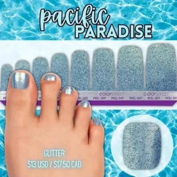 Color Street Nail Polish Strips-Retired Set-Pacific Paradise Pedicure - Picture 3 of 4